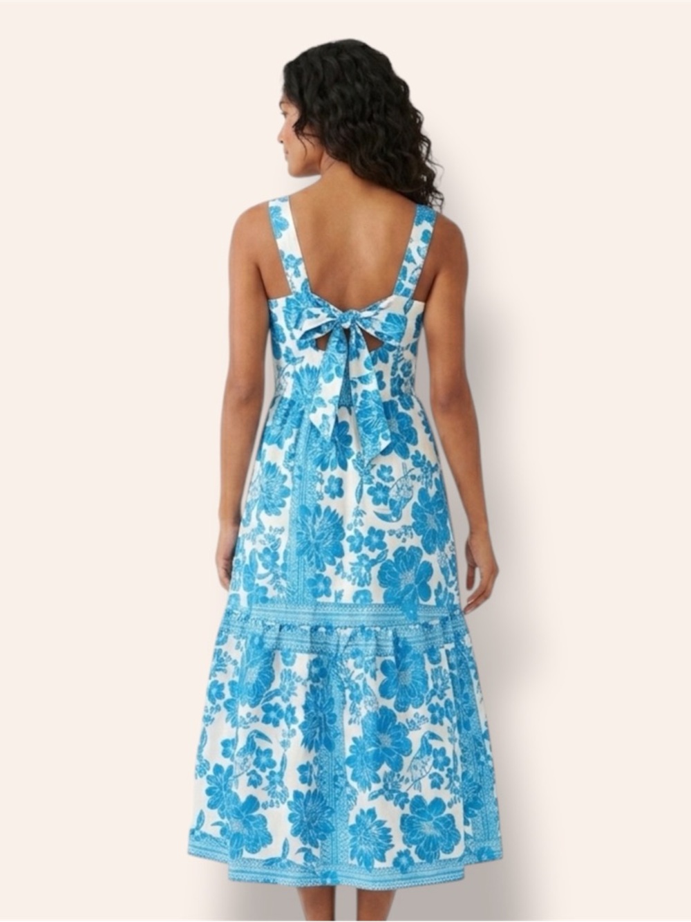 Unk Blue & White Floral Square-Neck Maxi Dress - Picture 2 of 6